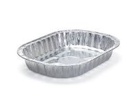 Contenant ovale en aluminium à paroi ondulée