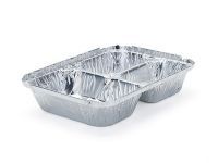 Contenant en aluminium à compartiments multiples et à paroi ondulée